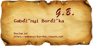 Gabányi Boróka névjegykártya